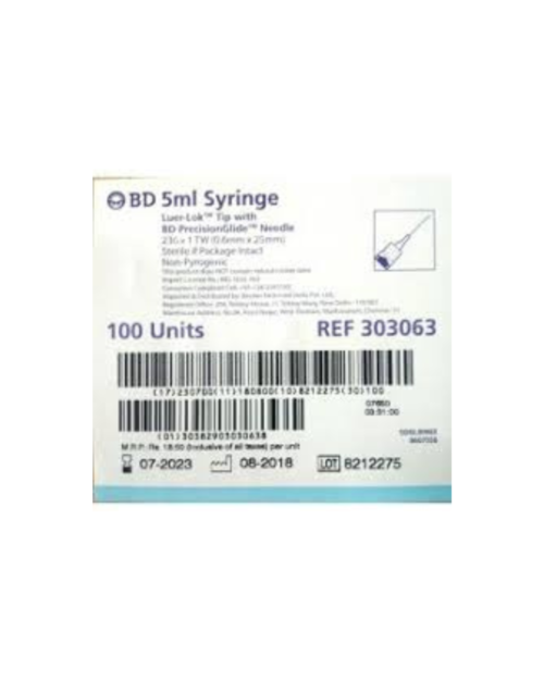 BD 5ML WITH NIDDILE 303063