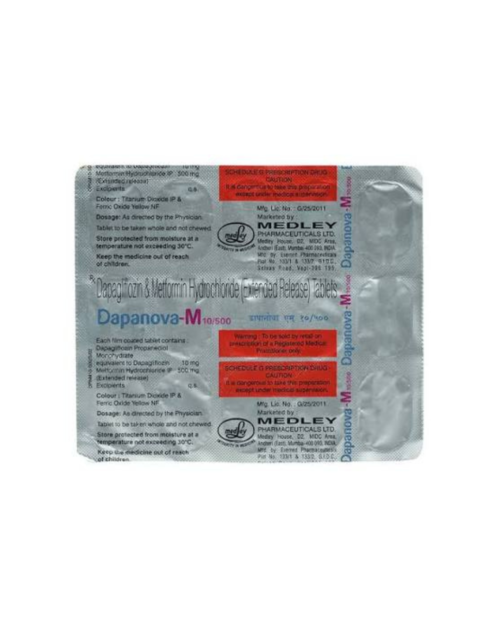 DAPANOVA M 10/500MG TABS