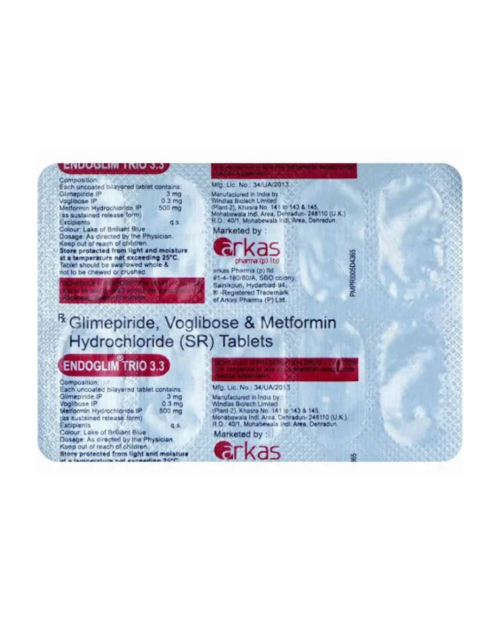 ENDOGLIM TRIO 3.3MG TAB (150)